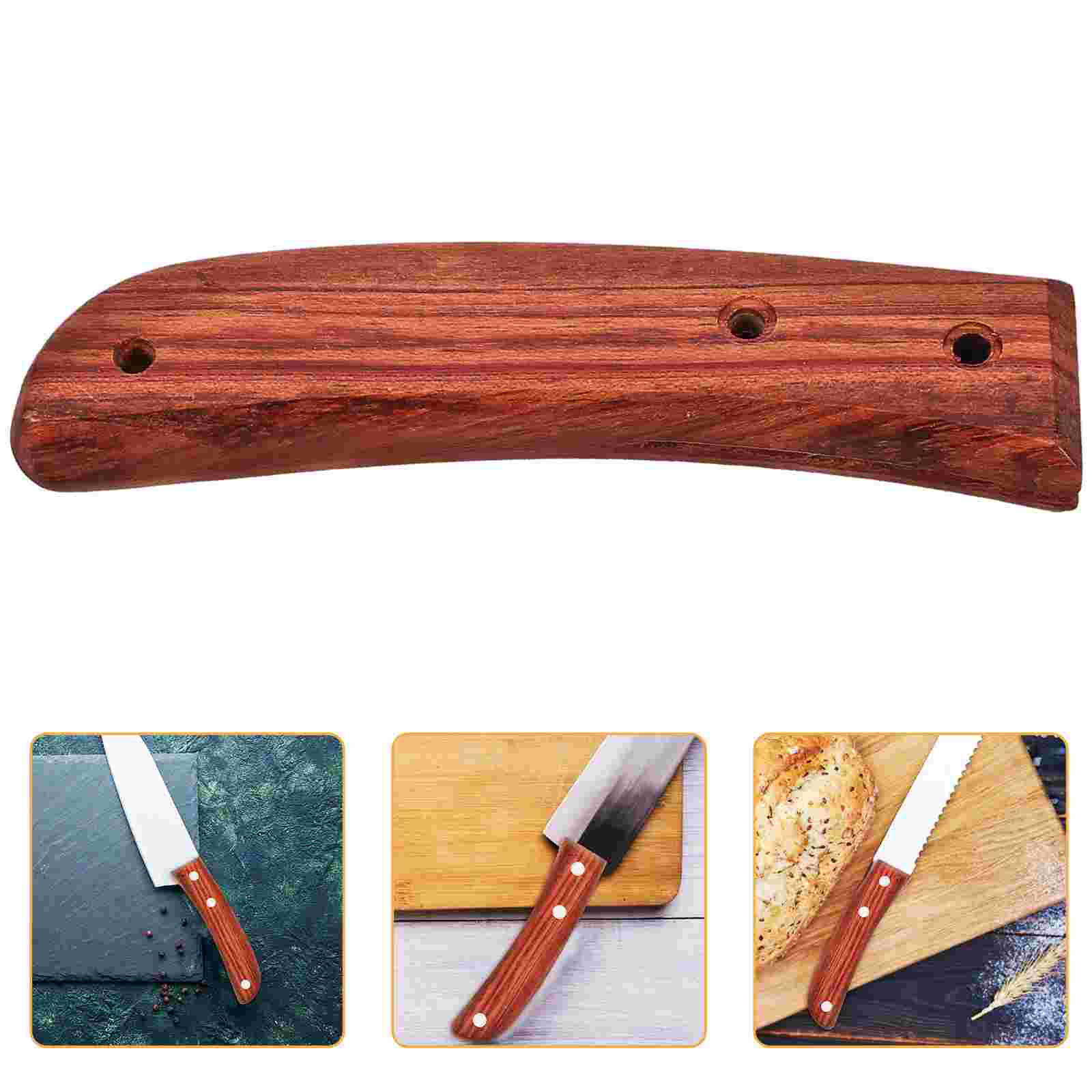 Solid Wood Handle Handles Tool Kitchen Knife Grip Replacement Component Circular