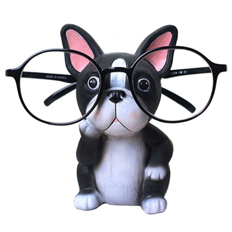 Soporte para gafas de perro cachorro, soporte para gafas, retenedores de gafas de sol, exhibidor, bonito de Animal,: Black
