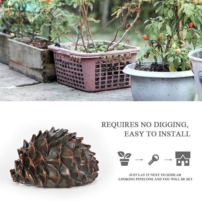 Coffre-fort à clé cachée 9x10Cm, coffre-fort à cône de pin pour l&#39;extérieur, clés de rangement Camouflage, décoration de jardin, clé de rechange secrète, sécurité de la maison