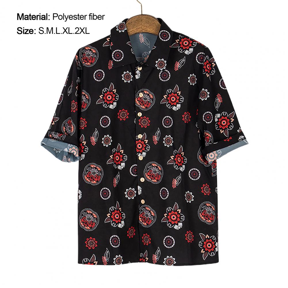 Koszula męska guziki oddychająca lekka koszula hawajska z krótkim rękawem dla klubu koszula męska