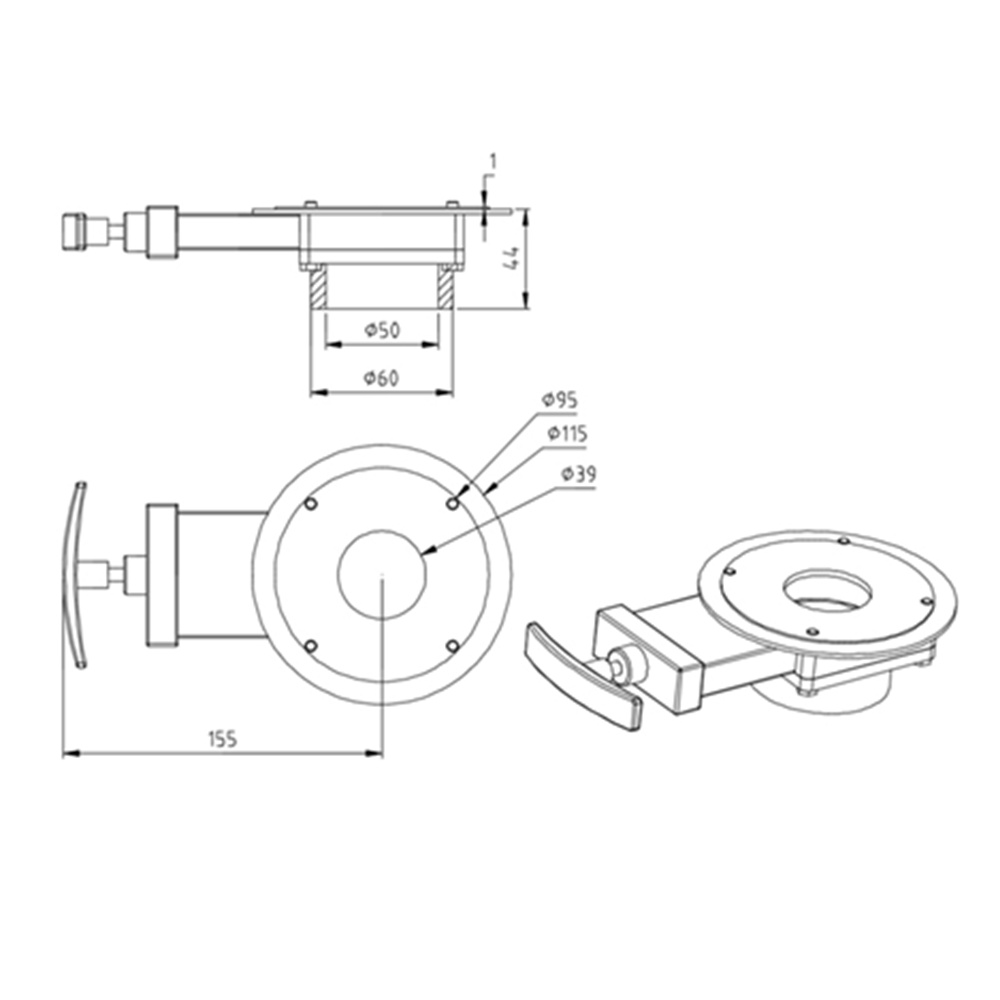 ALWAYSME RV Water Tank Waste Valve For Stainless Steel Water Tank