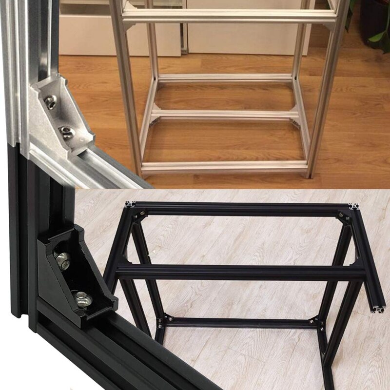 Series Aluminum Profile Connector Set, Angle Bracket, T-Nut , Suitable for Slot 6 mm 20S Aluminum Rail Fitting