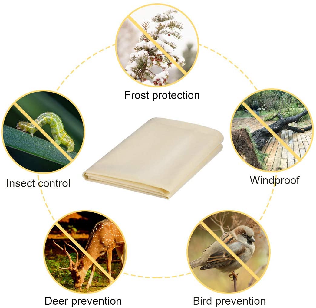 Mascarilla de protección anticongelante para plantas, manta cálida de invierno, para invernadero, para exteriores, 2 unidades