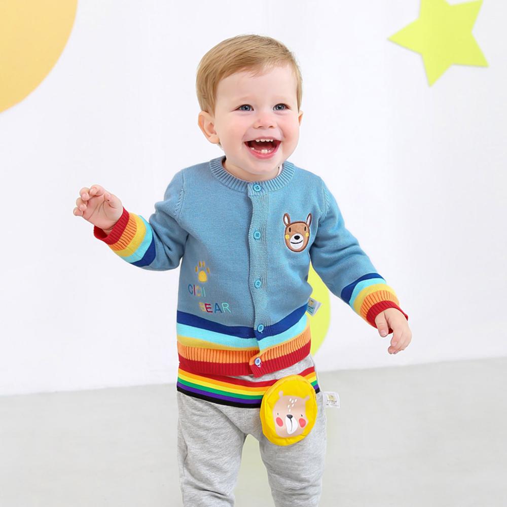 Ciciibear forår efterår bomuldstrøje top baby børnetøj drenge piger strik cardigan sweater børn forårstøj