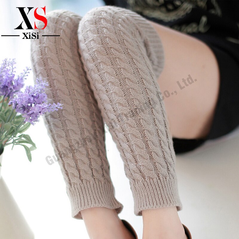 Merke strikket ull leggvarmere til dame vinter leggvarmere billig trim boot legging varmere