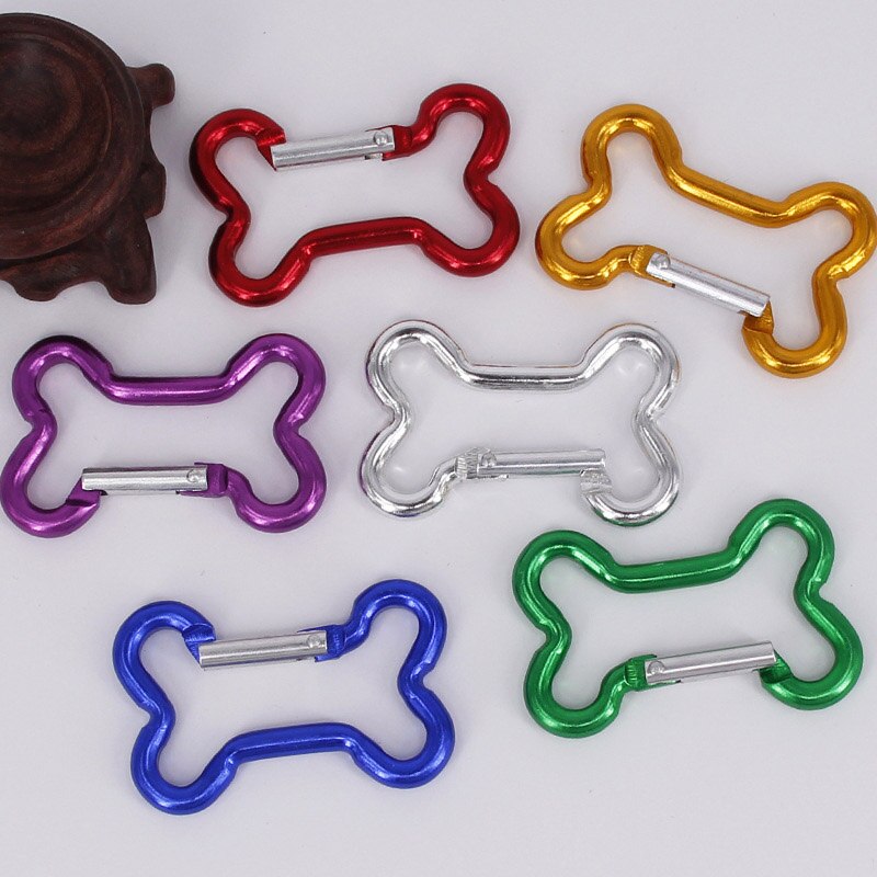 20Pcs Vis Paard Bone Vormige Aluminium Legering Karabijnhaak Reizen Outdoor Sleutel Sleutelhanger Waterfles Gesp Karabijnhaak: Bone