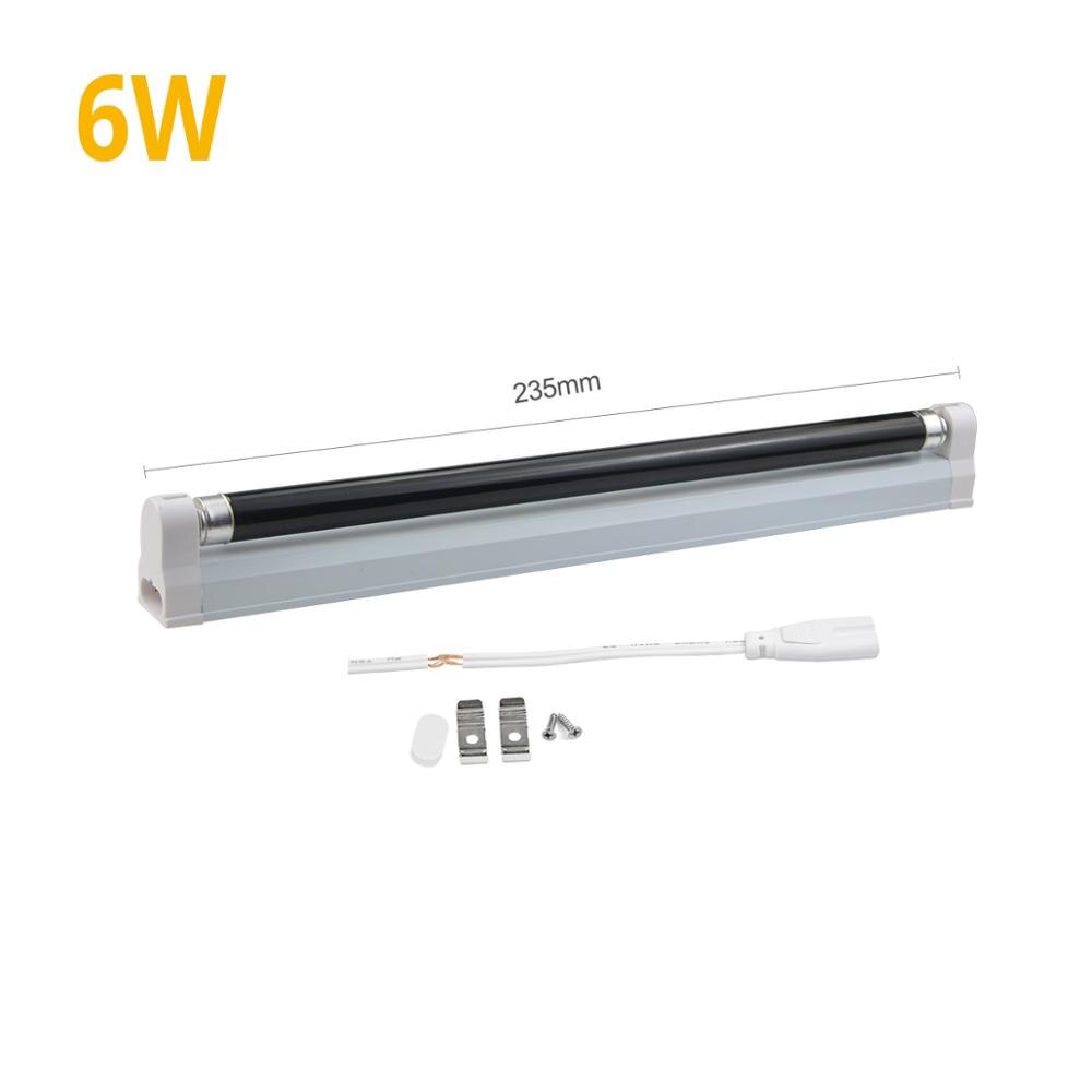 Blacklight blå uv lyspære 110v 220v t5 tube bar lys uv ultrafiolett fluorescerende cfl lys julefest scene fiolett lampe: 6w ingen strømkontakt / 110v