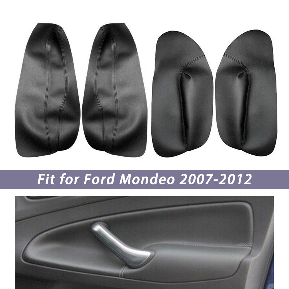 EIDRAN-apoyabrazos de puerta de cuero de microfibra, insertos de cubierta de repuesto para Ford Mondeo 2007