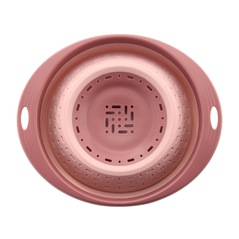 Retractable Folding Drain Basket Colander Vegetables Fruits Basket Pink Gray Bowls Drain Water Filter Bas Kitchen: 02