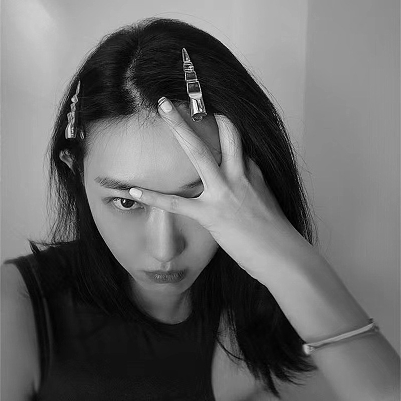 Vintage Punk Y2K metalowa fala spinki do włosów imitacje pereł klip DIY Handmade dziewczęcy stroik na głowę akcesoria szpilka moda szpilki do włosów