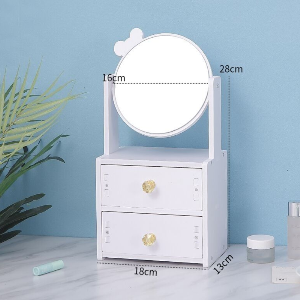 Table Mirror Storage Makeup table Mirror with Drawer Dressing Table Mirrors for Bedroom Beauty Cosmetic Mirror Jewelry Mirrors: F