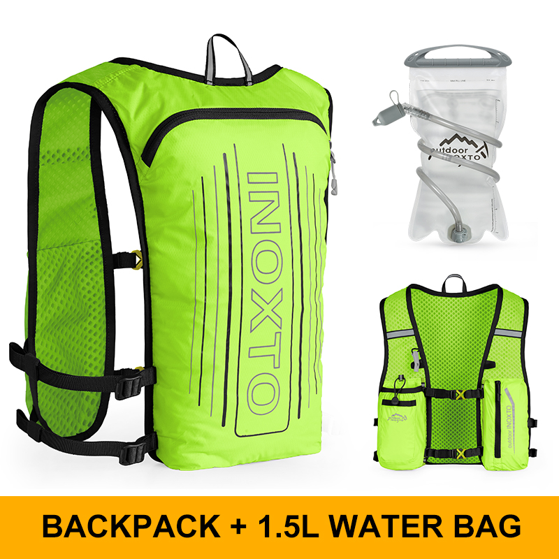 Reflektierende Weste für Damen und Herren, verstellbarer Brustgurt, Lauf-Trinkweste, leichter reflektierender Trinkrucksack, su: Marineblau