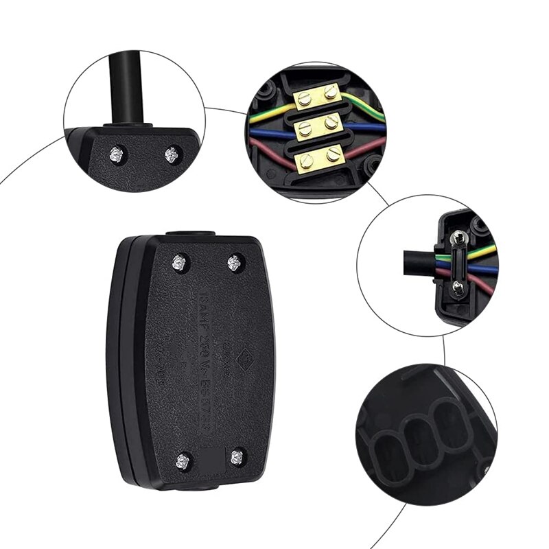 3 Terminal Electrical Junction Box 4 Pack Electrical Junction Box for Outdoor Lighting, Power and Automotive Wiring