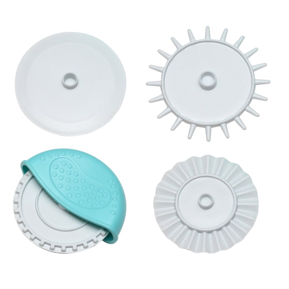 4PCS Plastic Dough Cutter Manual Pie Crust Crimper Kitchen Pastry Wheel Pie Edging Tool for DIY Baking Home