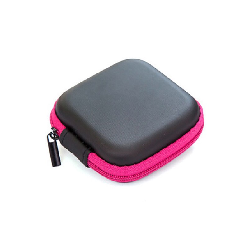 Mini Hard Headphone Case PU Leather Earphone Storage Bag Protective Case USB Cable Earbuds Pouch Box Earphone Accessories: 02