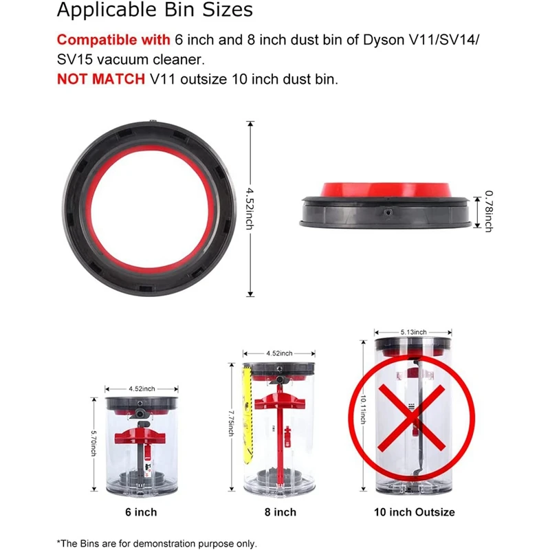 Per Dyson V12 SV20 V11 SV14 SV15 V10 SV12 aspirapolvere-cestino della polvere filtro superiore anello di tenuta accessorio di ricambio filtri parte