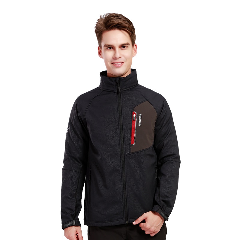 ROYALWAY Neue Softshell-jacke Männer Wasserdicht Wandern Regen Mantel Angeln Stehkragen draussen Camping Wandern Weiche Hülse