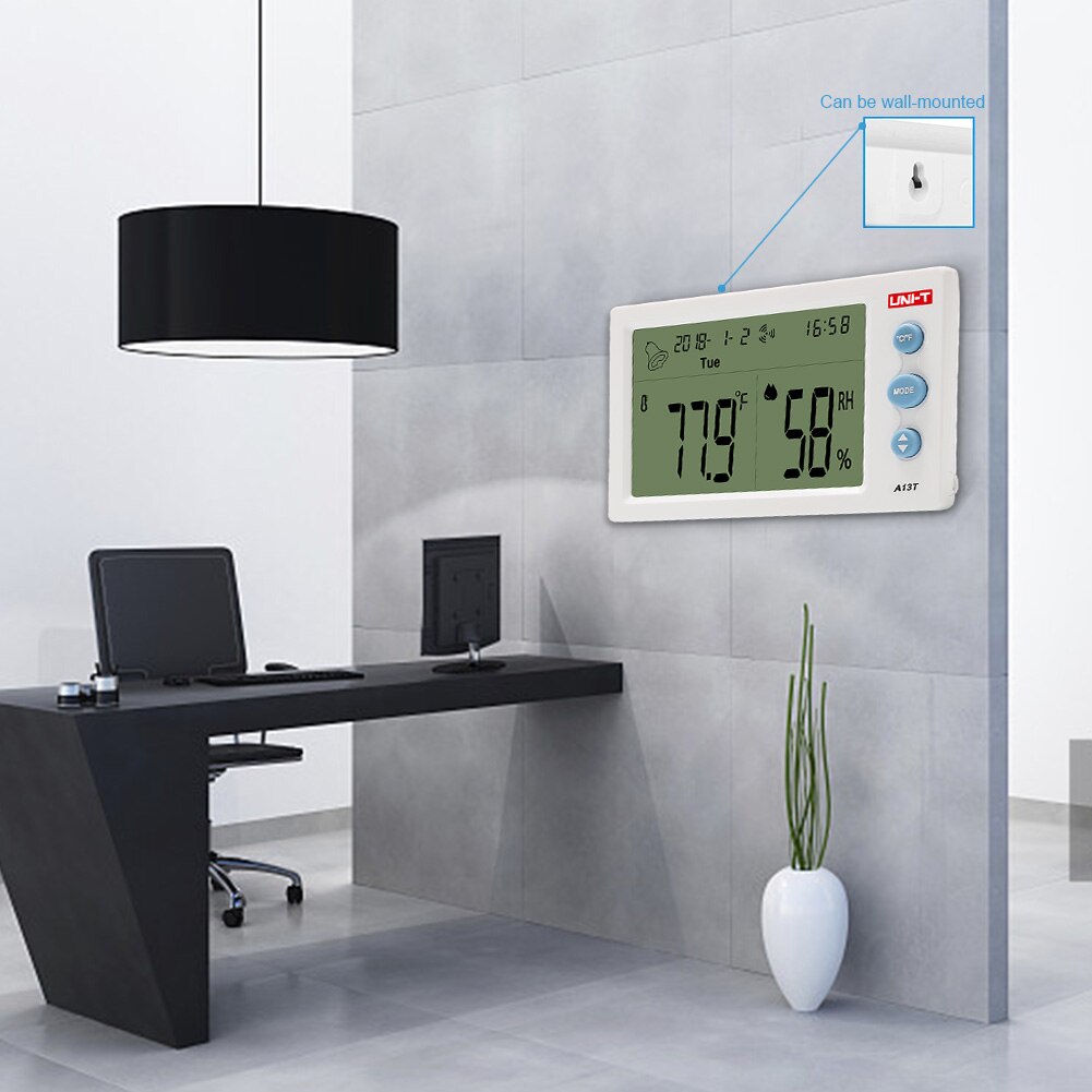 Desktop Digital Display Thermometer Humidity Monitor Hanging Greenhouse Indoor Outdoor Alarm Clock Baby Room Garden Wireless