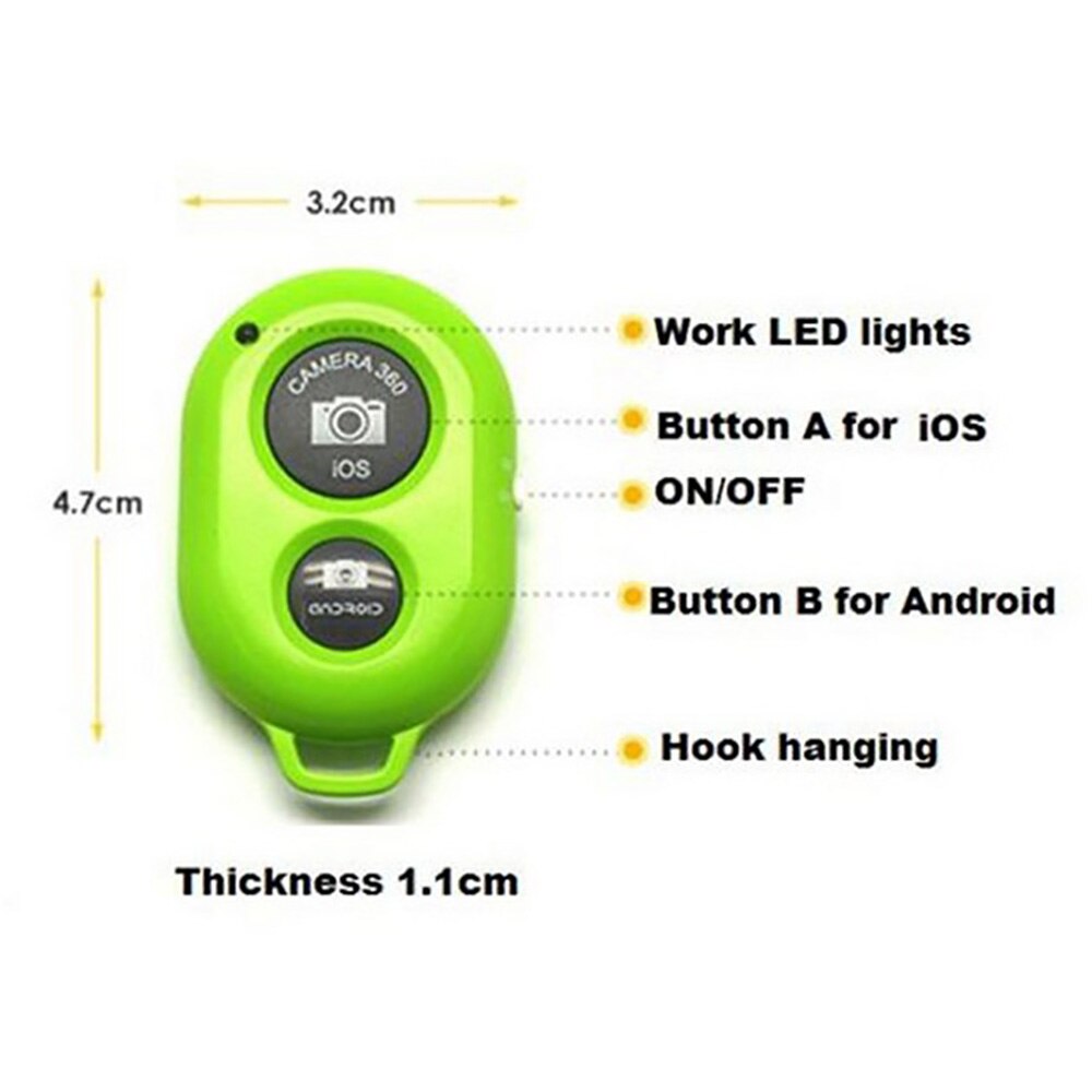Wireless Bluetooth-compatible Remote Control Button Self-Timer Stick Shutter Release Camera Remote Controller