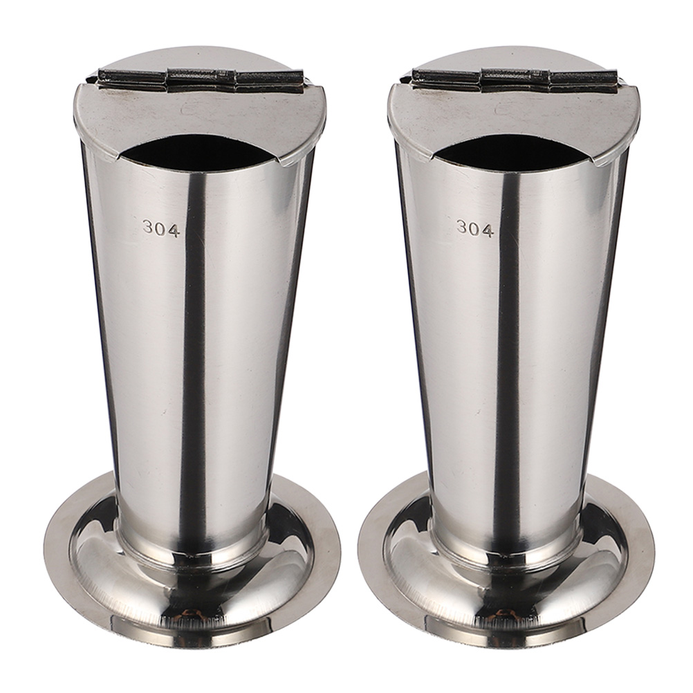2 Pcs Stainless Steel Forcep Jar Tweezers Storage Holder Tweezers
