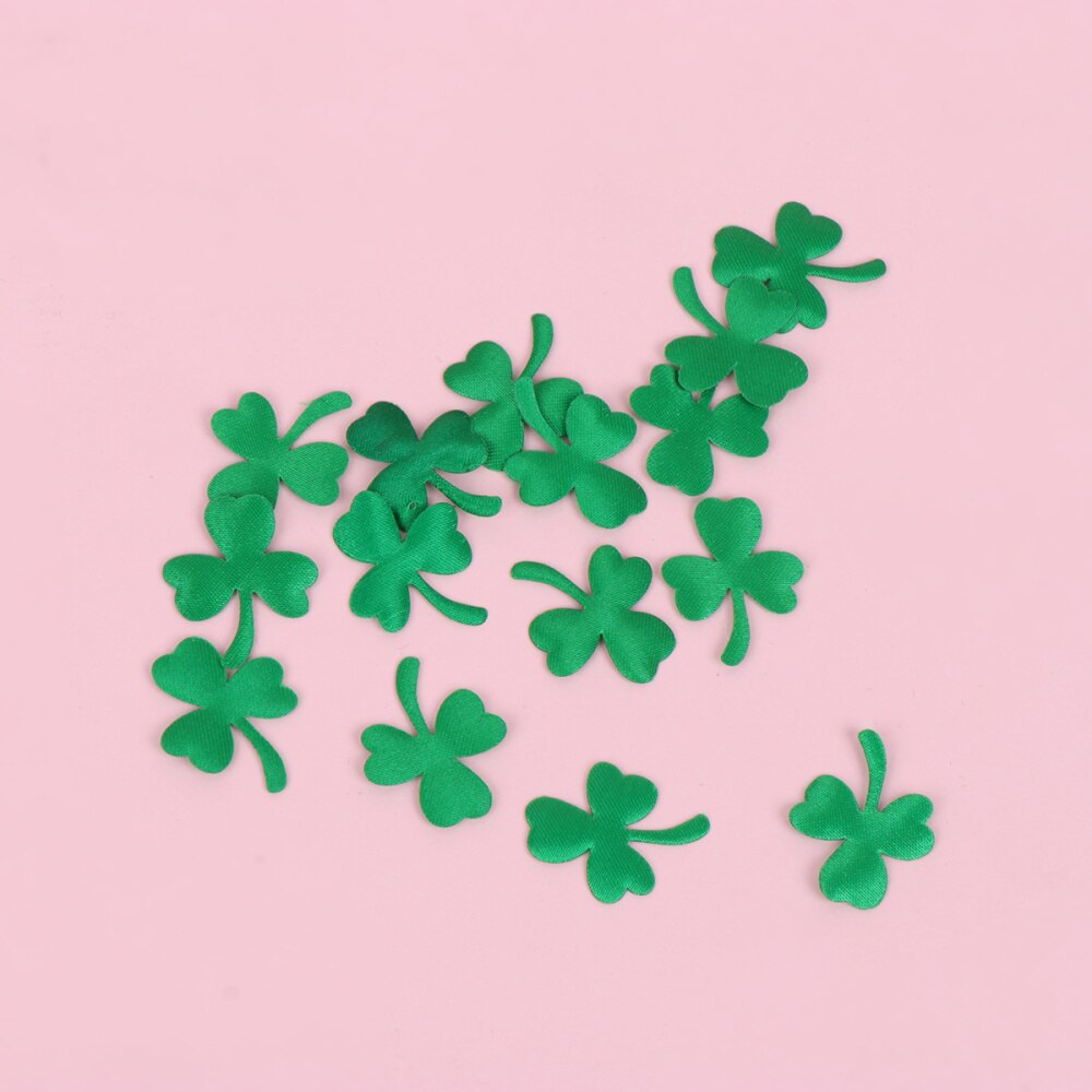 100/200pcs Green Clover Sewing Patches Self Adhesive Appliques Mural Sticker Shamrock DIY Patches Wall Decor Accessory