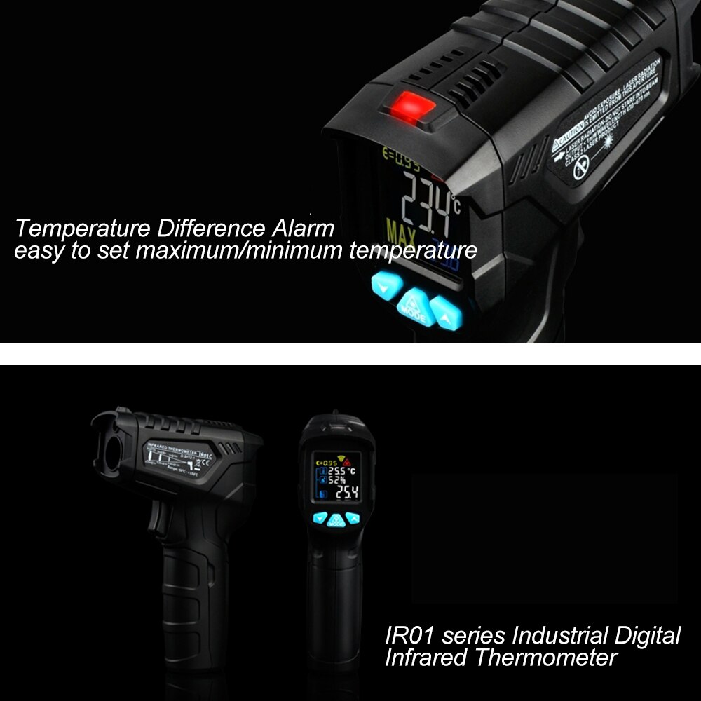 Digitale Industriële Thermometer Infrarood Thermometer Handheld Lcd Meter Non-contact Ir Pyrometer Industriële Temperatuur Tester
