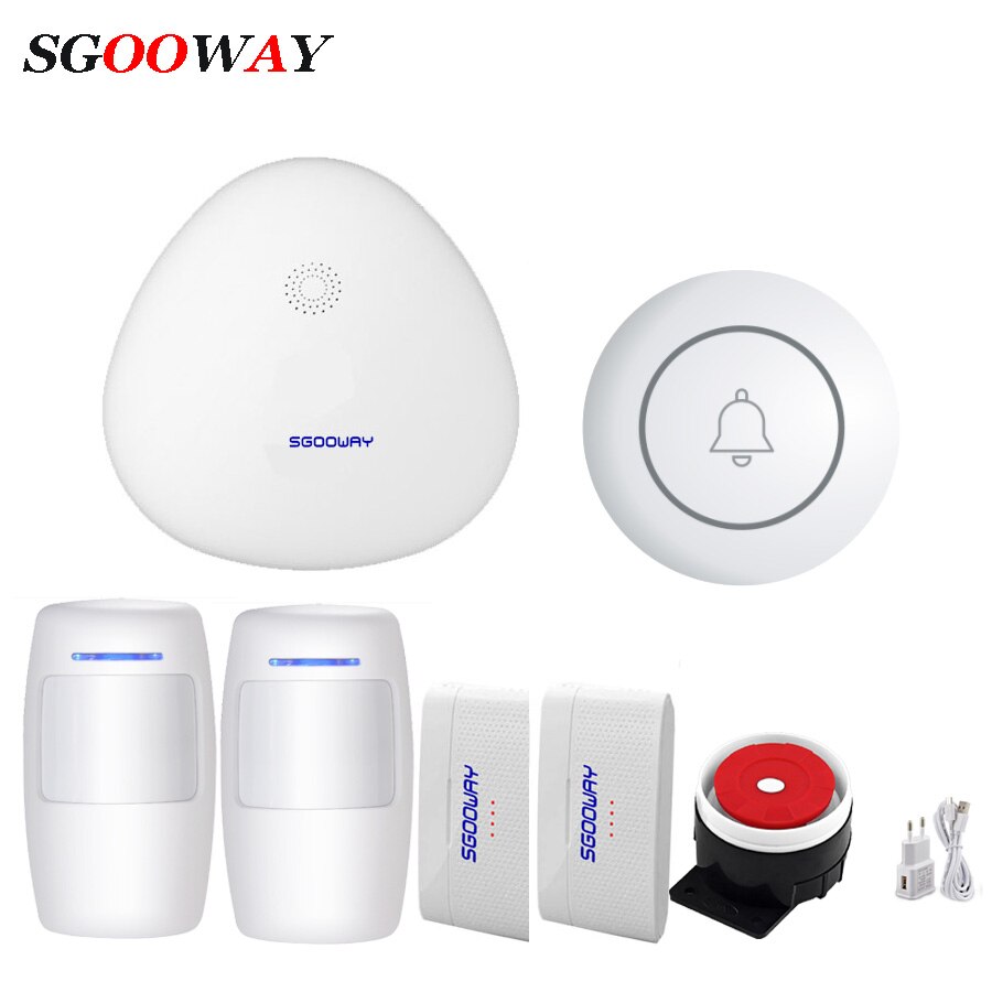 Sgooway Wireless Wifi Home Burglar Security Alarm System With Door Sensors Detectors Temperature Humidity Sensor: V10 Bundle D