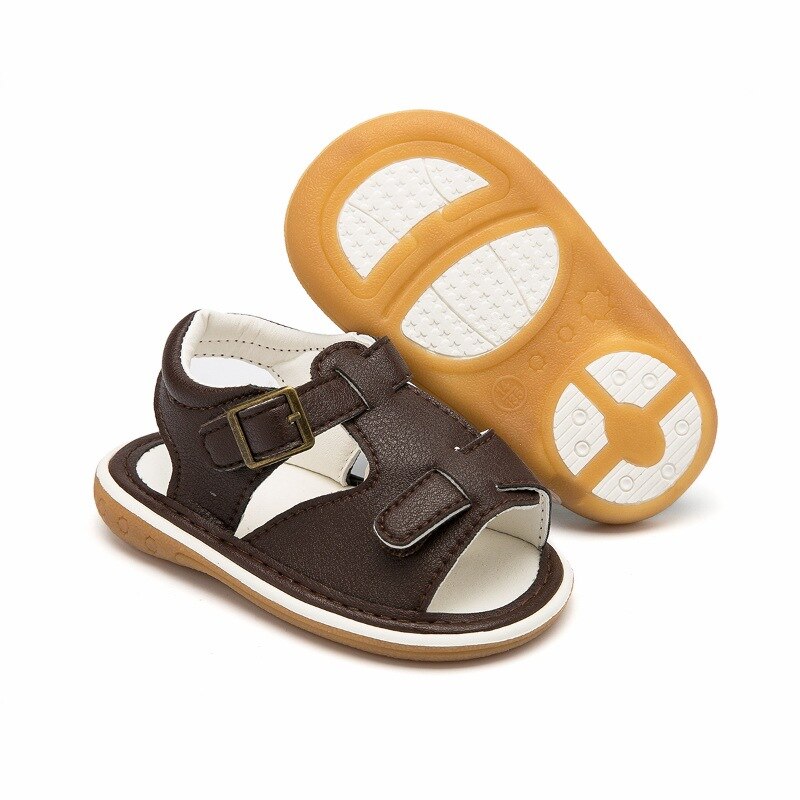 Baby Meisje & Jongen Platte Hak Casual Sandalen Baby Sandalen Gesp Methode Zool Rubber Materiaal Zomer Mode Peuter Sandalen: Bruin / 12-18 Months