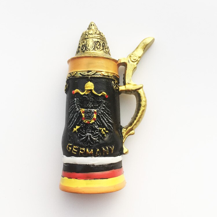 Autocollant magnétique de réfrigérateur allemand, tasse à bière européenne, allemagne, Heidelberg, stuttart, Souvenir de voyage, allemagne