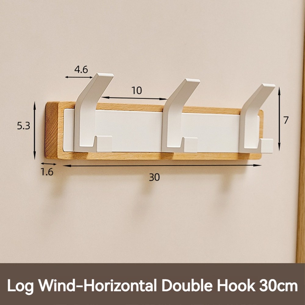 Percheros de pared de madera para dormitorio, vestíbulo de entrada, perchas de almacenamiento de ropa, gancho multiusos, organizador de ropa para chal, almacenamiento para el hogar: BLANCO