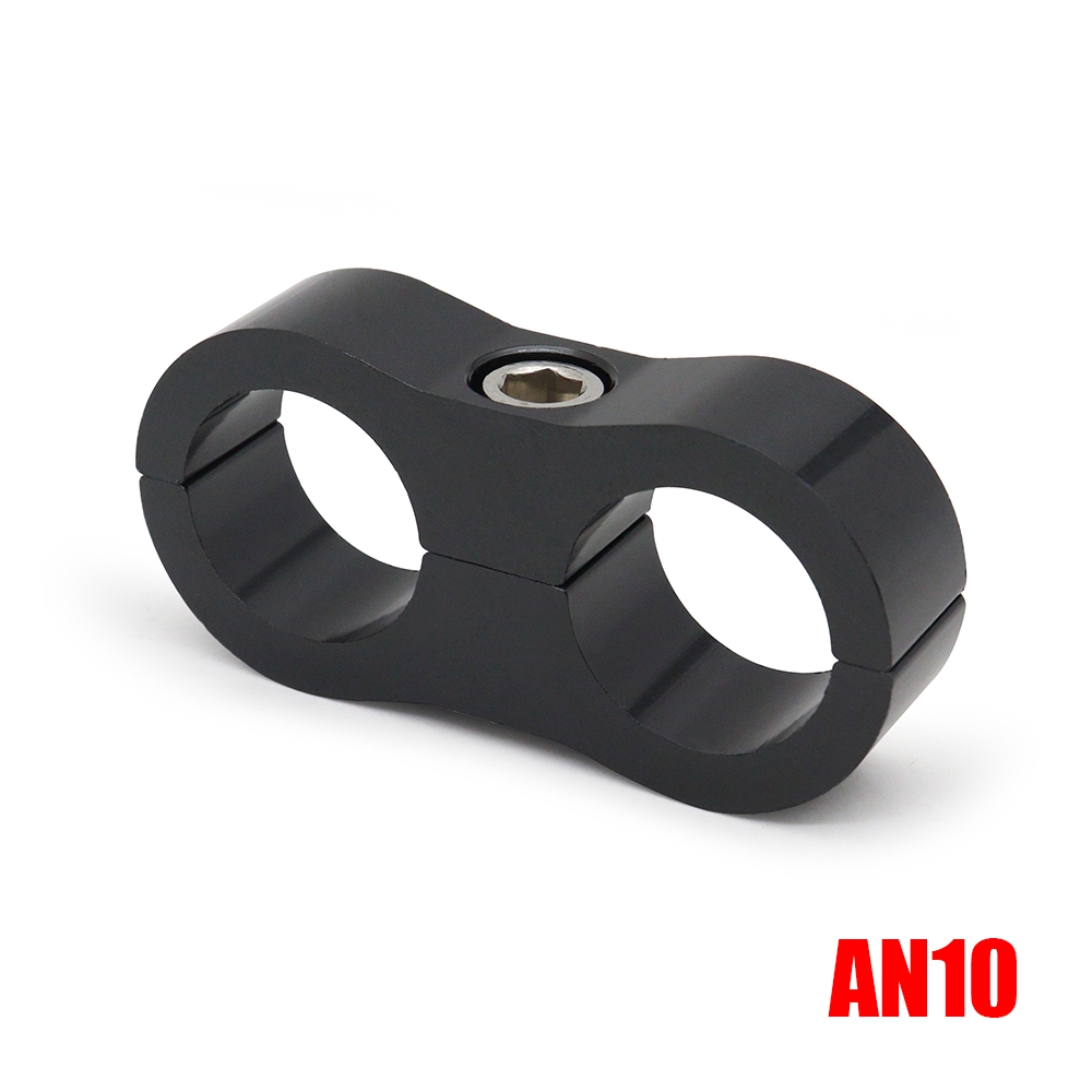 AN4 AN6 AN8 AN10 AN12 abrazadera de línea de manguera de goma trenzada, separador de línea anodizado de aluminio, Kit de abrazadera divisora, negro/rojo/azul: Rojo