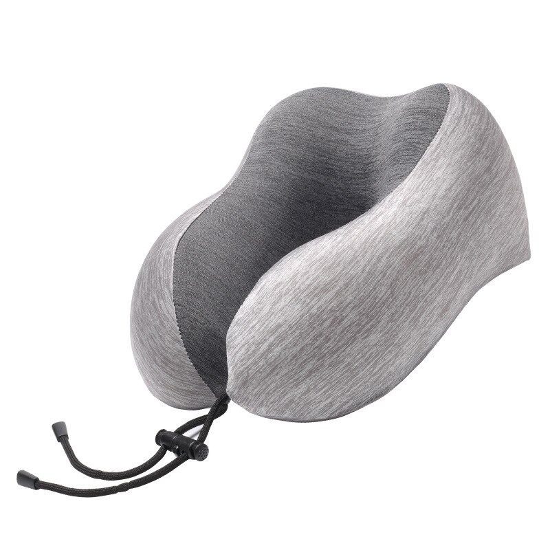 Almohada de espuma de memoria en forma de U para el cuidado de la salud Cervical, almohada suave de viaje, almohada para avión, cojín azul para el cuello