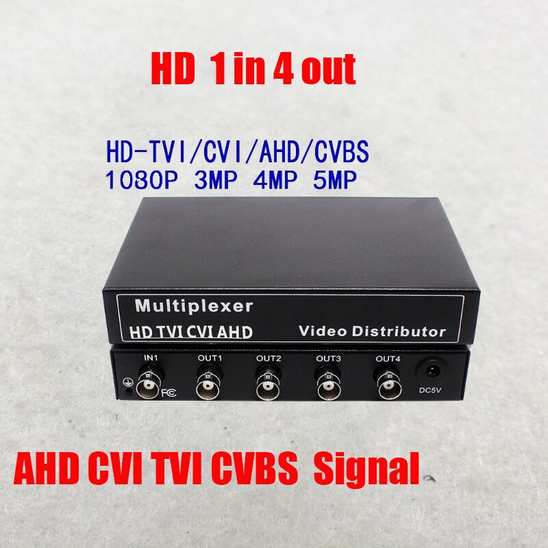 Conector BNC compuesto, distribuidor amplificador de vídeo 1-4 canales, divisor para cámara de seguridad CCTV,