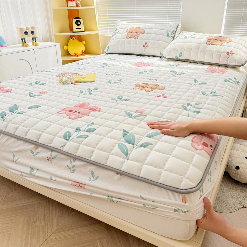 Dikke Matrashoes Cartoon Stijl Sprei Gewatteerd Bed Voor Thuis Volwassenen Kinderen Bedlinnen Fundas De Colchón (Geen Kussensloop): Queen / Rood