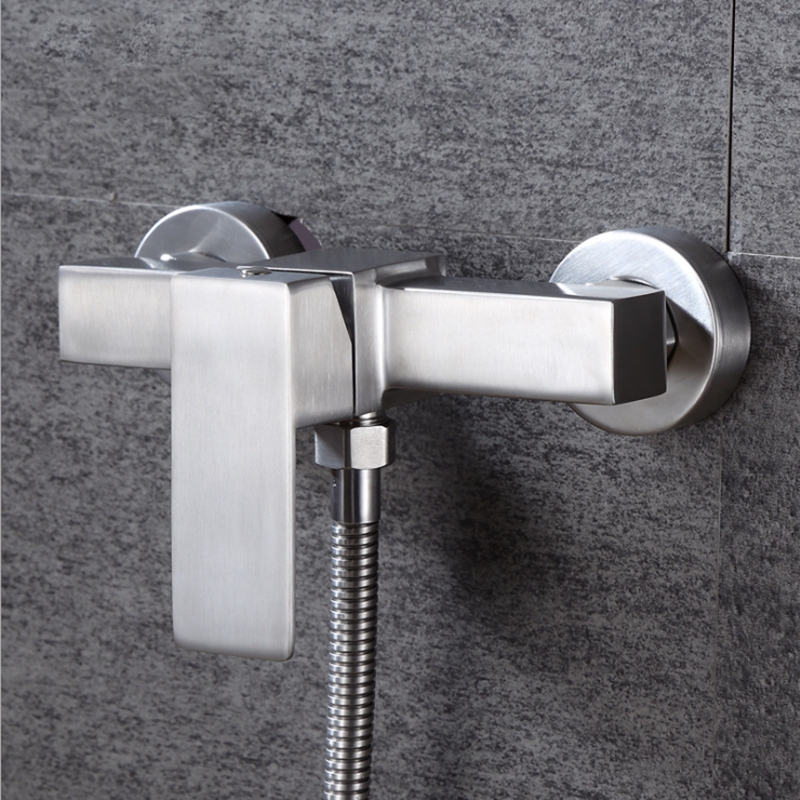 Bathtub Faucet 304 Stainless Steel 2Function Outlet Wall Mounted Bath