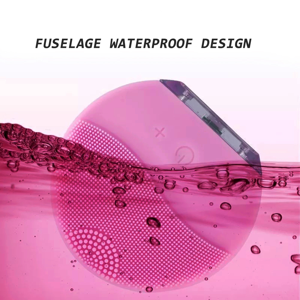 Mini brosse électrique ultrasonique de nettoyage de visage de Silicone portatif USB chargeant le nettoyeur profond de Vibration de Massage de lavage de peau de pores