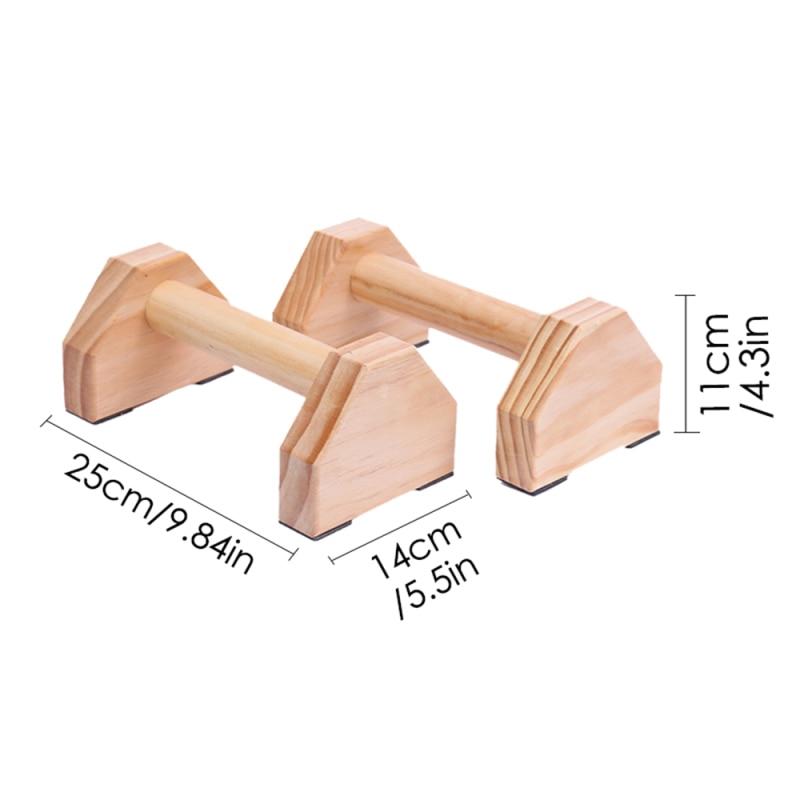 2Pcs 25 Cmfitness Push-ups Standing Frame Gym Training Chest H-frame Wooden Inverted Parallel Bars Home Gym Fitness Equipmen