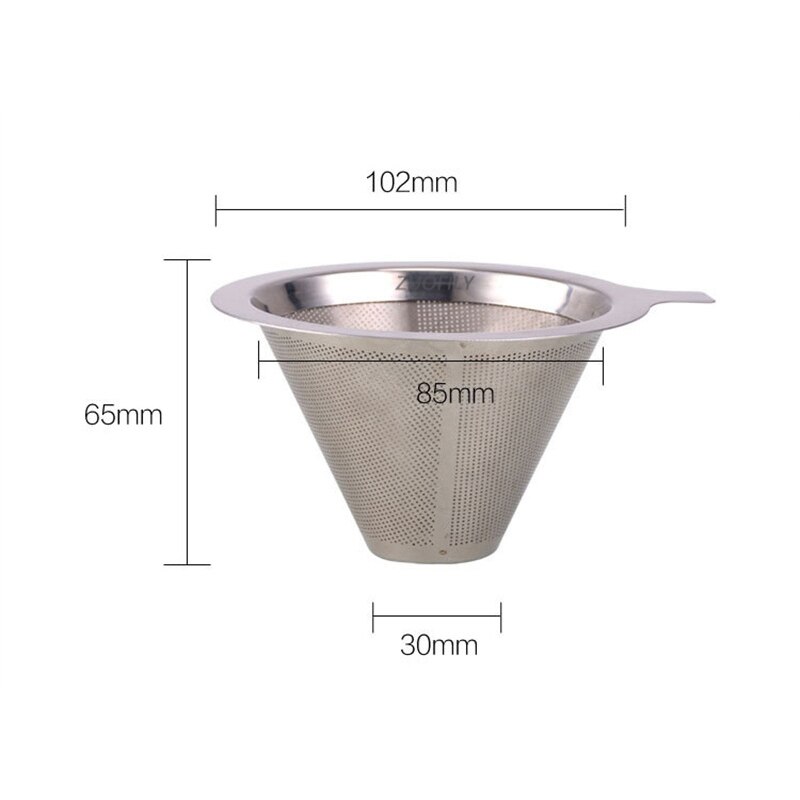 Double Handle Tea Leak 304 Stainless Steel Tea Infuser Fine Mesh Coffee Filter Teapot Cup Hanging Loose Leaf Tea Strainer: Cone