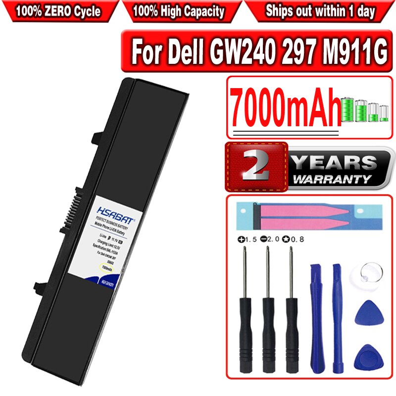 HSABAT 7000mAh Laptop Battery for Dell GW240 297 M911G RN873 RU586 XR693 For Dell Inspiron 1525 1526 1545 Notebook X284g