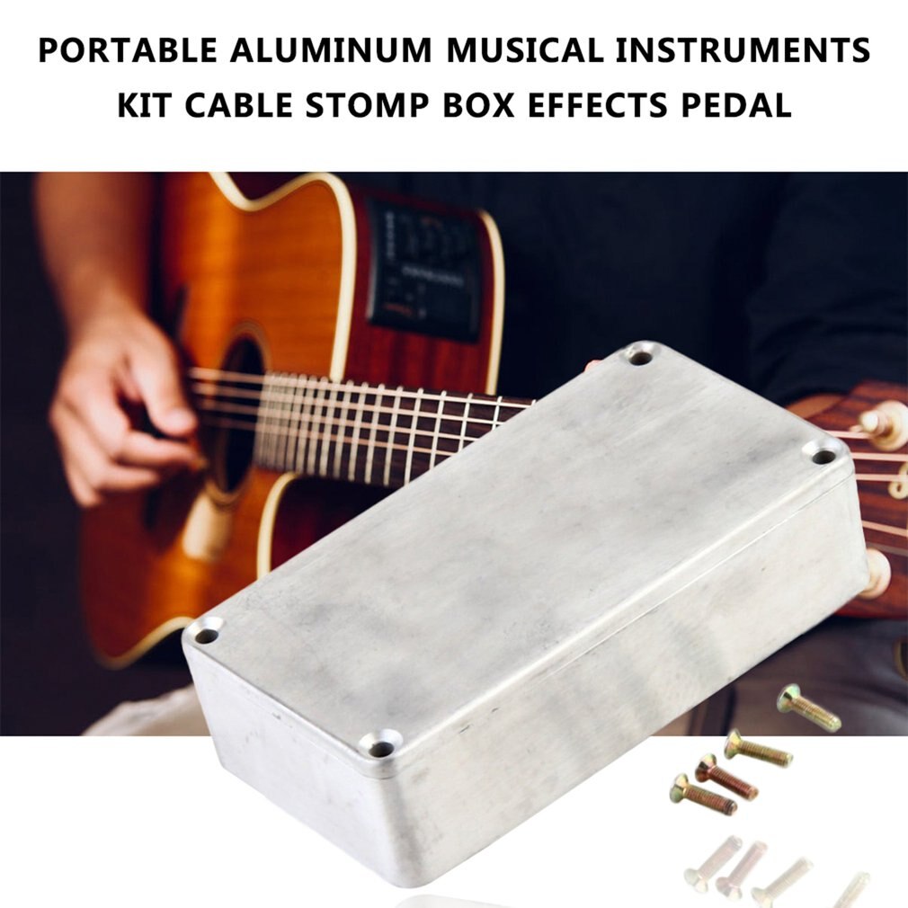 Portable Aluminum Musical Instruments Kit Cable Stomp Box Effects Pedal Enclosure For Guitar Effect Style Cases Holder