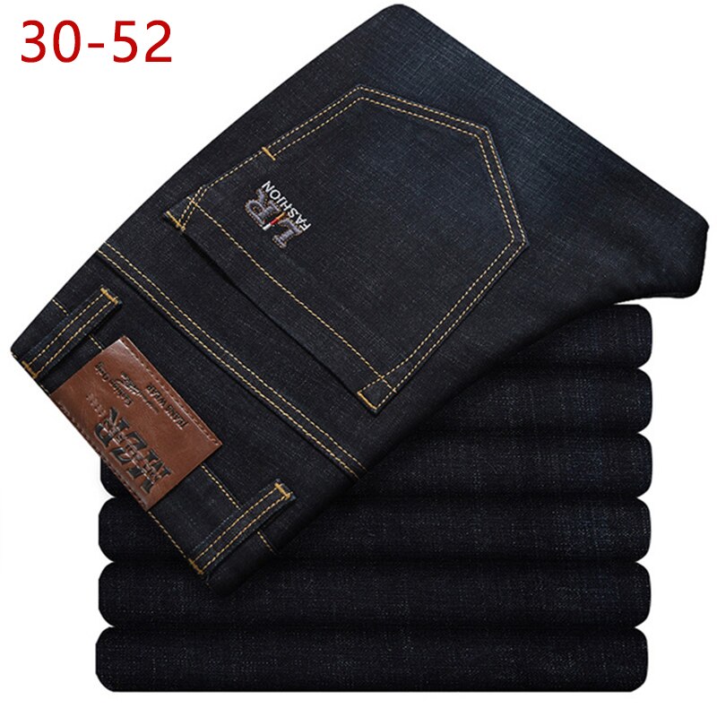 Grande taille Jeans hommes classique printemps automne Stretch noir Denim pantalon noir Jeans Baggy pantalon ample coupe homme Jeans 44