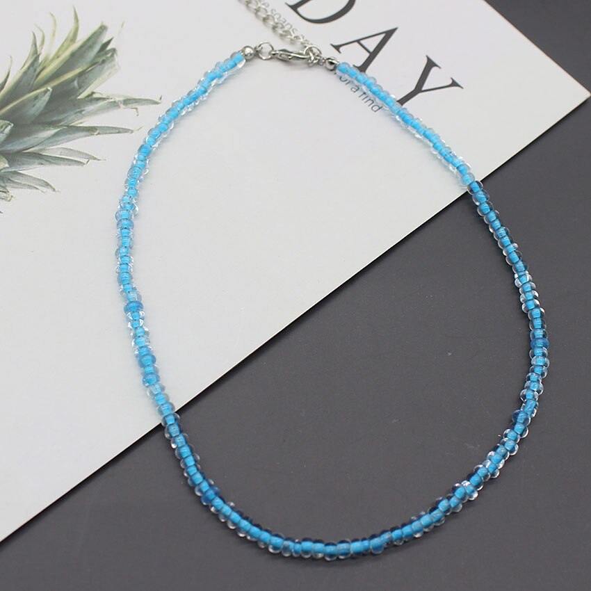 4CM Samen Perlen Böhmen Kurzen Halsband Kette Boho Charme Kragen Rosa Bunte Handgemachte Kragen Halskette Schmuck Femme: 7