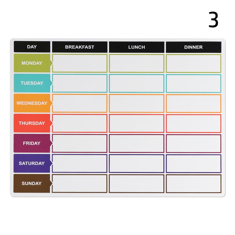A3 Size Herbruikbare Plan Schema Koelkast Kalender Magnetische Wekelijkse Schema Erase Board Memo Georganiseerd Dagelijkse Agenda Office
