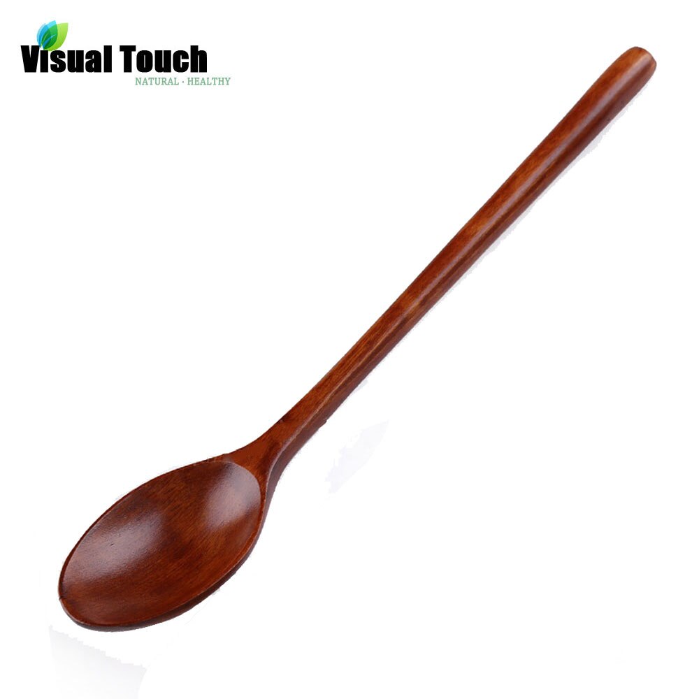 Visual Touch-cuchara de madera oscura/clara hecha a mano, utensilio de cocina, cucharas para mezclar café, té, desayuno, almuerzo, cena, cubiertos de arroz: Dark