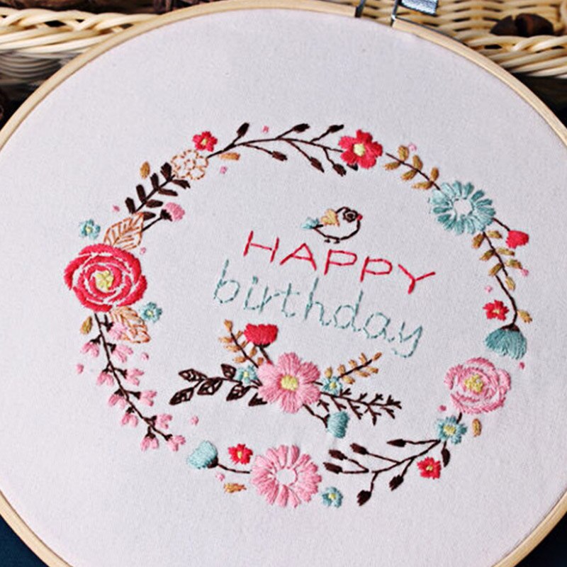 Diy band blommor broderi uppsättning med ram för europa nybörjare handarbete kit korsstygn serie konst hantverk sömnad dekor: 2