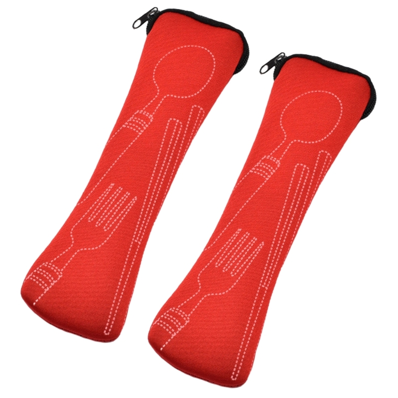 Utensilien-Tragetasche, Camping-Geschirr, Picknick, Besteck-Tasche, Geschirr-Aufbewahrungstasche, tragbare: Rot