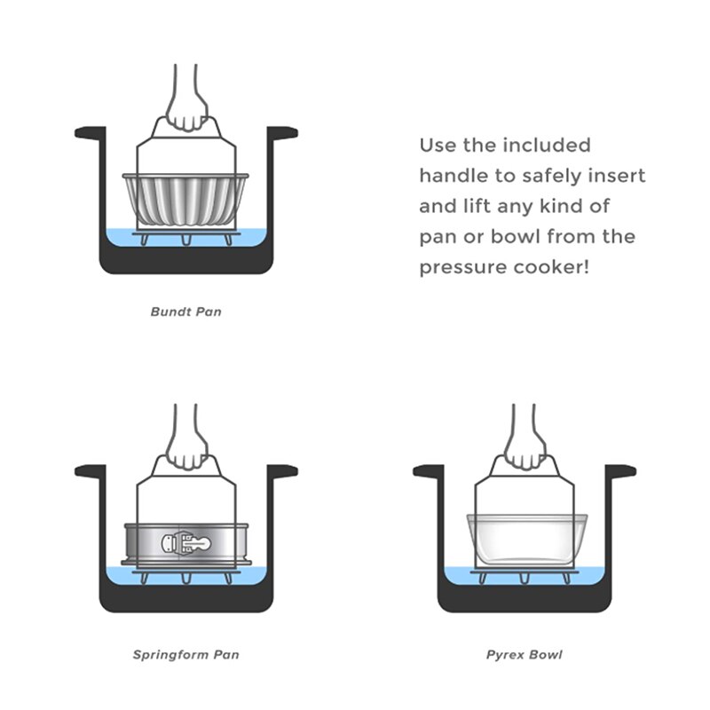 Retail Stapelbaar Stoomboot Insert Pannen Pot In Pot Voor Pot 5 Liter Of Meer Pot Accessoires-2 Tier Verwisselbare deksels Roest Proo