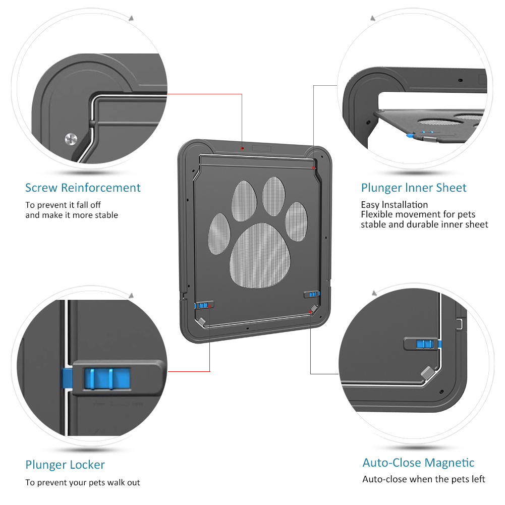 Hond Kat Deur Multifunctionele Magnetische Automatische Lock Huisdier Deur Innovatieve Gaas Raam Deur Voor Honden Katten