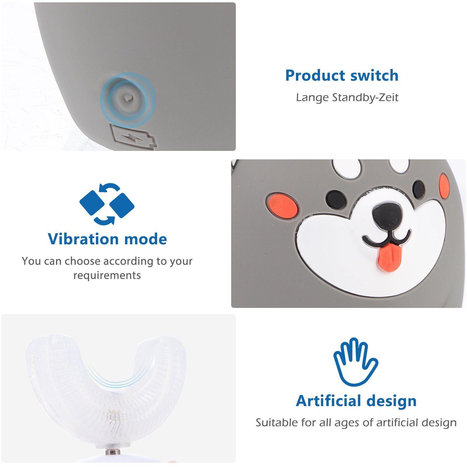 1pc spazzola per pulizia orale per bambini spazzolino elettrico a forma di U spazzolini da denti per bambini