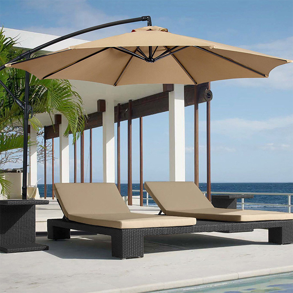 Parasol de 6 huesos sin soporte, sombrilla de 2m, tela reemplazable, protección UV impermeable para exteriores, playa y jardín